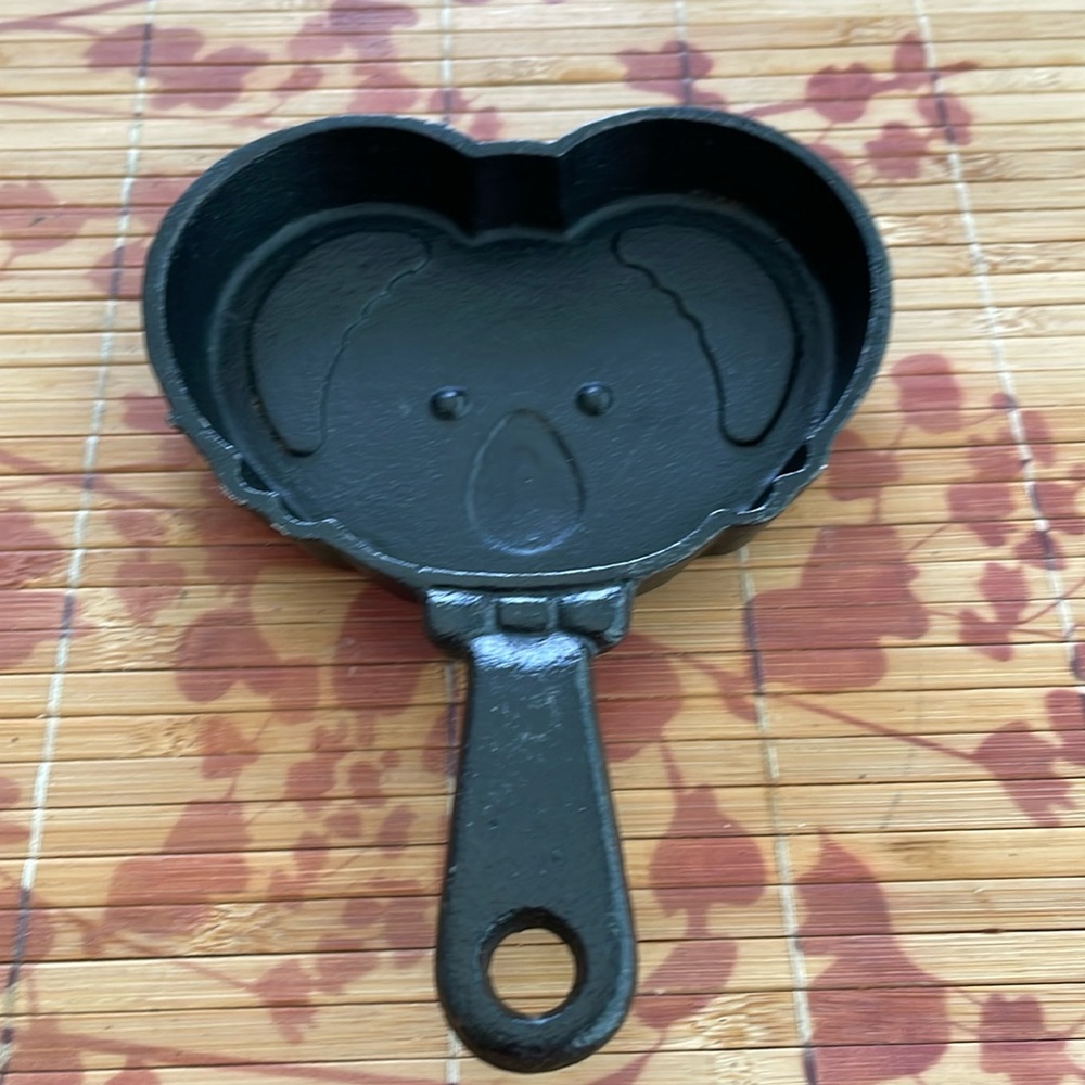 Small cast iron koala pancake skillet.